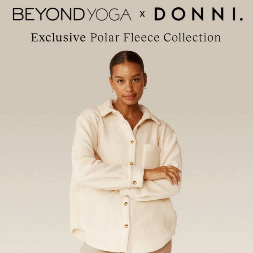 NWT Beyond Yoga x DONNI Polar Fleece Shacket Cream Size M - Picture 3 of 9